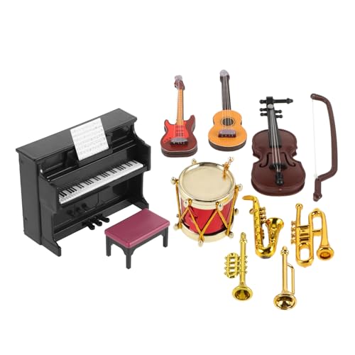 JUMPLAWN 1 Set Mini Musikinstrumentenmodell Miniatur Violine Musikinstrumente Puppenhaus Miniatur Gitarre Musikinstrument Dekorationen Mini Violine Miniatur Klavier Mini von JUMPLAWN