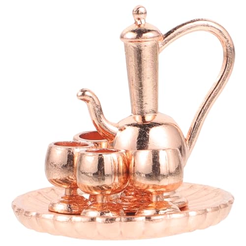 JUMPLAWN 1 Set Mini Scheiben Teeservice Miniatur Lebensmittel Partykorb Tasse DIY Wasserkocher Teekannen Mini Couchtisch Miniatur Miniatur Dinge von JUMPLAWN