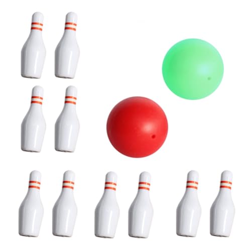 JUMPLAWN 1 Set Puppenhaus Bowling Tischtennisbälle Federnde Mini Bowlingbälle Seifenblasenmaschine Pin Bowlingspiele Für Indoor Schwammblasen Für Miniatur Sportspiele Charms Pp von JUMPLAWN