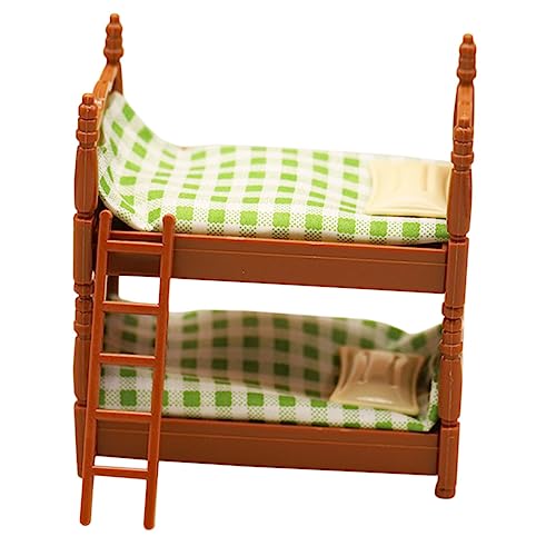 JUMPLAWN 1 Set Puppenhaus Doppelbett Miniatur Etagenbett Modell Miniaturmöbel Ornament Kinderspielzeug Mini Puppe Mini Bett Für Mini Puppe Mini Möbel Modelle Kinderspielzeug Kunststoff von JUMPLAWN