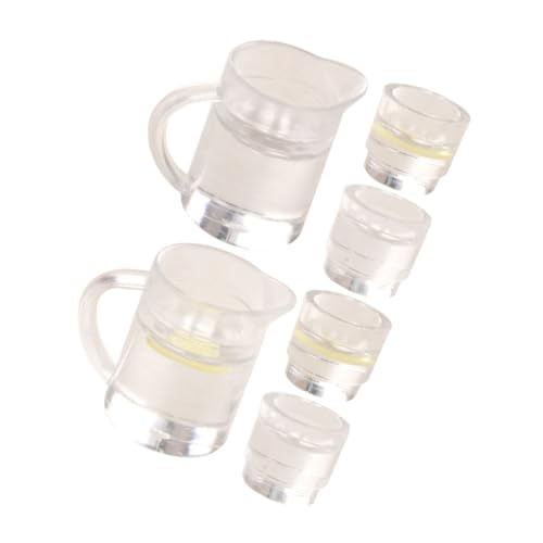 JUMPLAWN 1 Set Puppenhaus Miniaturen Isoliertes Mit Wasser Küche Mini Hausschmuck Puppenhaus Tischdekor Miniaturbecher Mini Hausdekor Mini Limonadengetränke Mini Becher Aus von JUMPLAWN