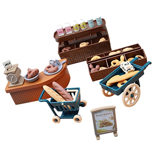 JUMPLAWN 1 Set Puppenhausbäckerei Kleine Häuser Brot Miniatur Getränke DIY Foto Requisiten Puppenhaus Bäckerei Modell Simulationsspielzeug Kleine Backornamente Miniatur von JUMPLAWN