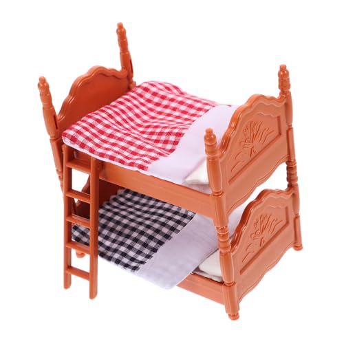JUMPLAWN 1 Stück Mini Schlafzimmerbett Etagenbett Simulationsbett Miniatur Modernes Kinderbett Mädchenpuppe Zwillingsbett Betten Für Puppen Kinderbett Familien Realistische Mini von JUMPLAWN