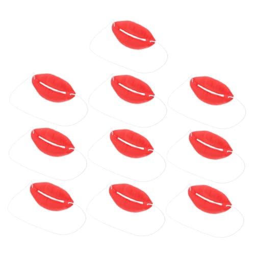 JUMPLAWN 10 Stück Halloween Lippen Deko Lustige Rote Mund Requisiten für Cosplay und Partybedarf für Scherzartikel von JUMPLAWN