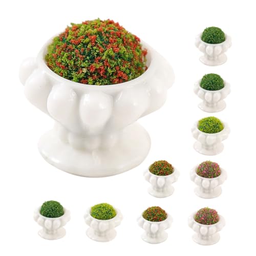 JUMPLAWN 10stücke Teiliges Miniatur Bonsai-Pflanzen Künstliche Topfpflanzen Für Puppenhaus-Dekoration Farbverlauf Lebendige Designs Für Miniaturgärten Accessoires Für Kreative von JUMPLAWN