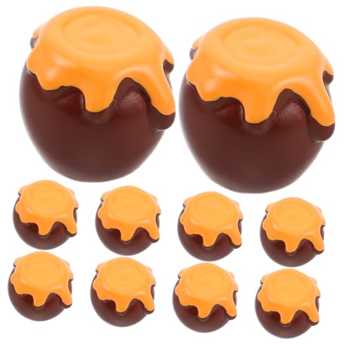 JUMPLAWN 10 Stück Simuliertes Honigglas Puppenhauszubehör Miniatur-honigglas Honigtopf Mini Honiggläser Puppenhaus-mini- Puppenhaus-lebensmitteldose Falsches Honigglas Harz von JUMPLAWN
