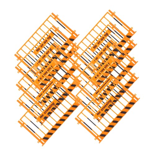 JUMPLAWN 10 Stück Spiel-verkehrsschilder, Straßenschilder, Spielset, Mini-straßenwarnschilder, Spielzeug, Antikollisionsfässer Für Kinder, Schilder, BAU-spielset, Gelb von JUMPLAWN