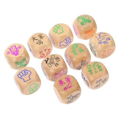 JUMPLAWN 10 Stück Teiliges Kleine Bunte Holzspielwürfel Natürliche Langlebige Würfel mit Glatter Oberfläche für Brettspiele Familienspiele und Partyspaß Sicher für Erwachsene von JUMPLAWN