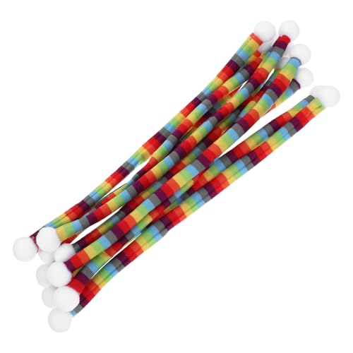 JUMPLAWN 10 Stück Weihnachts Dekoschal Für Eleganten Kleinen Schal Damenschal Mini Dicker Übergroßer Schal Dekoration Fröhlich Gemusterter Streifen Trendiger Kunst Und Puppenschal von JUMPLAWN