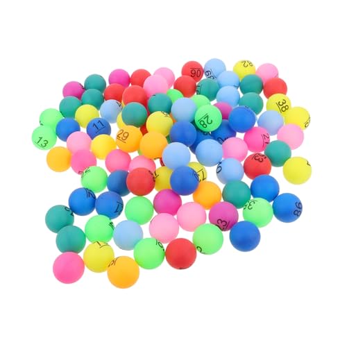 JUMPLAWN 100 Stück Farbkugeln Und Gewinnbälle Bingo-Zahlen Bingo-preise Zahlen-Bingo Bälle Ziehen Tombola-kugelnummern Gewinnspielkugeln - Automatenbälle Lotteriekugeln Pp von JUMPLAWN