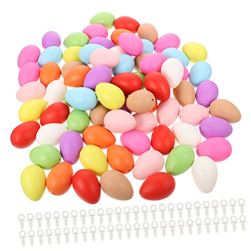 JUMPLAWN 100 Stück Simulations-Ei-Modell Party passende Eier Leere Eier Ostereier Easter Eggs DIY Ostereier Easter Egg Decoration Graffiti-Ei Kinderspielzeug Eierdekor Plastik von JUMPLAWN