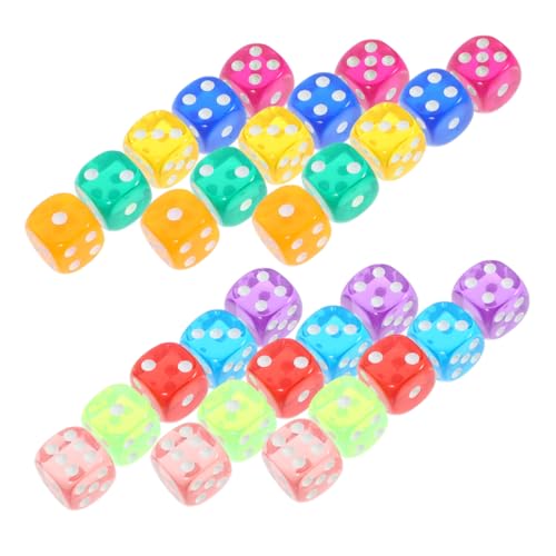 JUMPLAWN 100 Stück Transparente Acrylwürfel Sechsseitige Spielwürfel für Tischspiele Partys und Brettspiele Leicht und Tragbar für Ktv und Bars von JUMPLAWN