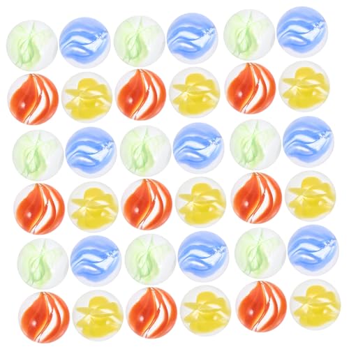 JUMPLAWN 100Stücke Bunte Glasmurmeln für Bastelspiele Robuste Dekorative Murmeln mit Einzigartigen Mustern für Aquarien und Gartendekoration von JUMPLAWN
