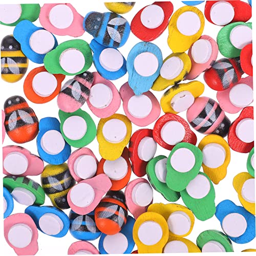 JUMPLAWN 100Stücke Holz Bienen Aufkleber Selbstklebende Bienen Deko Für DIY Handwerk Scrapbooking Und Partys Holzbienen Für Kreative Bastelprojekte von JUMPLAWN