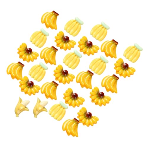 JUMPLAWN 100Stücke Künstliche Bananen Lebensechte Obstdekoration für Fotografie und Deko Robuste Gefälschte Bananenmodelle mit Leuchtenden Farben und Realistischer Form von JUMPLAWN
