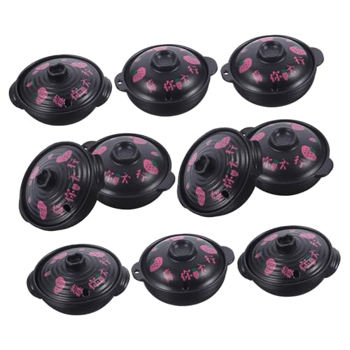 JUMPLAWN 10 Stücke PVC Miniatur Auflauf Suppe Topf Spielzeug Für Mini Dekorative Kochen Set von JUMPLAWN