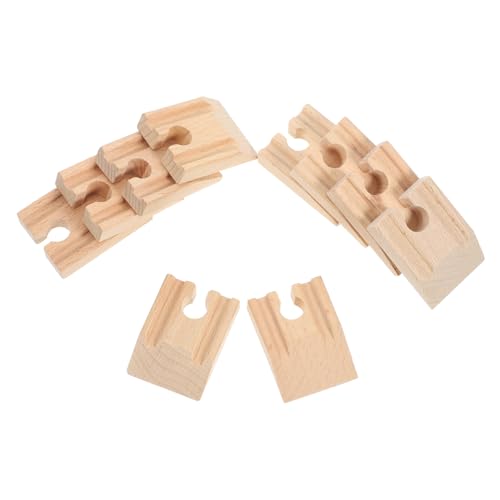 JUMPLAWN 10Stücke Holz Bahngleis Adapter für DIY Eisenbahnszenen Flexibles Erweiterungszubehör Stabil und Leicht Montierbar für Kreative Modelleisenbahn Projekte von JUMPLAWN