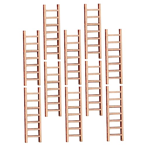 JUMPLAWN 10Stücke Holzleiter Dekorative Treppe für Mikrolandschaften Bonsai und Sandtischlandschaften für Puppenhäuser von JUMPLAWN