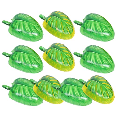 JUMPLAWN 10Stücke Monstera Luftballons Sommerliche Hawaii Party Dekoration aus Aluminiumfolienballons Leuchtenden Farben für Unvergessliche Feiern von JUMPLAWN