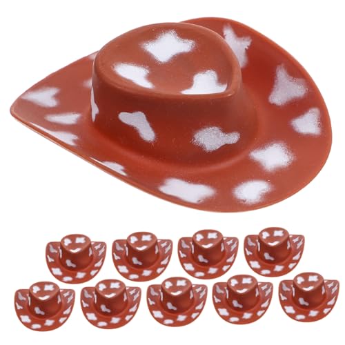 JUMPLAWN 10stücke Miniatur Hut Teiliges Aus Plastik Für Deko Puppenhaus-accessoires Western-themenparty Und Fotorequisiten Für Kreative Bastelprojekte Und Festliche Anlässe von JUMPLAWN
