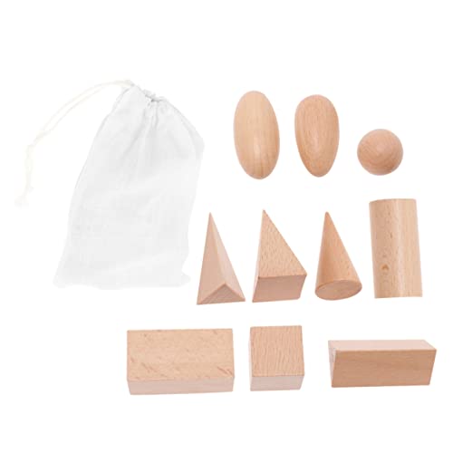 JUMPLAWN 11Stücke Teiliges Montessori Holzspielzeug Set für Geometrische Formen Lernspielzeug für Vorschulkinder zur Einführung Praktischer Aufbewahrungstasche von JUMPLAWN