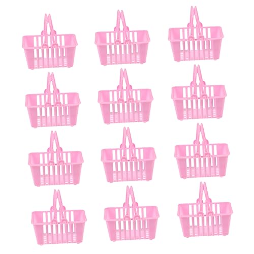 JUMPLAWN 12 Stück Einkaufskorb- Mini Massenspielzeug Für Klein -nahrungsmittelkorb Party Körbe Kinderspielzeug Spielzeugkorb Für Rosa Plastik JUMPLAWN 12 Stück Einkaufskorb- Mini Massenspielzeug Für Klein -nahrungsmittelkorb Party Körbe Kinderspielzeug Spielzeugkorb Für Rosa Plastik von JUMPLAWN