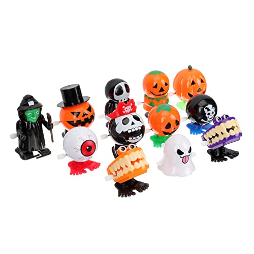 JUMPLAWN 12 Stück Halloween-Spielzeugset Frühlingsspielzeug Cartoon-Halloween- Halloween- Uhrwerk Uhrwerkspielzeug für Plastik Colorful von JUMPLAWN
