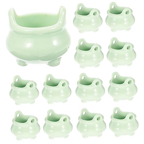JUMPLAWN 12 Stück Miniatur Öfen Party Kleiner Kessel Halloween Miniaturen Hexerei Zum Selbermachen Mini Halloween Ornamente Hexen Rauch Indoor Topf Herd von JUMPLAWN
