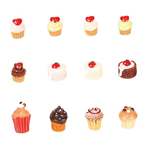 JUMPLAWN 12stücke Teiliges Mini Dessert Kuchen Set Für Realistische Dekorationen Für Puppenhäuser Spielzeug Fotografie Und Partys Zufällige Designs Accessoires Für von JUMPLAWN