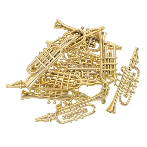 JUMPLAWN 12 Stück Teiliges Miniatur Musikinstrumente Weihnachtsbaumschmuck Kunststoff Trompete Saxophon für DIY Weihnachtskranz und Puppenhaus Deko Vielseitige Weihnachtsbaum Deko Zubehör von JUMPLAWN