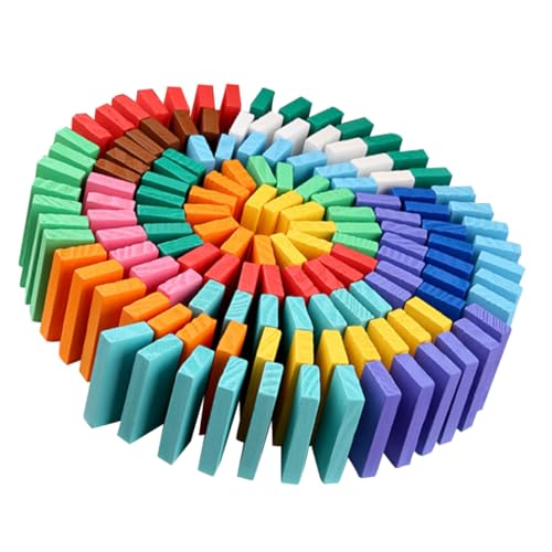 JUMPLAWN 120Stücke Bunte Domino Bausteine für Kreatives Stapelspiel und Geschicklichkeit aus Hochwertigem Gefertigt von JUMPLAWN