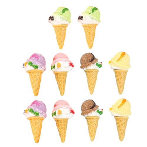 JUMPLAWN 12Stücke Mini Eiscreme Modelle aus Bunte Handgefertigte Dekorationen für Handyhüllen Schlüsselanhänger und Puppenhäuser für Kreative Anwendungen von JUMPLAWN