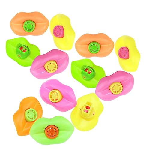 JUMPLAWN 12Stücke Spielzeugpfeifen Lustige Mundpfeifen für Kreative Spielmomente Tragbares Cartoon Design Zufälligen Farben für Partys und Feiertage von JUMPLAWN
