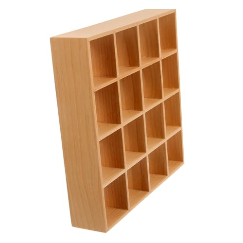 JUMPLAWN Puppenhausmöbel 16 Fächer Miniatur-lagerregal Mini- Holz-lagerregal Wohnkultur von JUMPLAWN