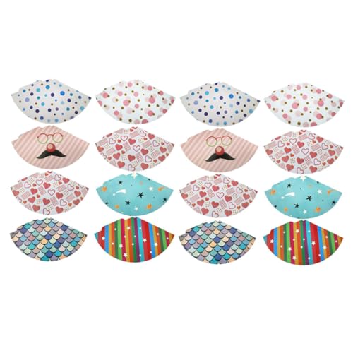 JUMPLAWN 16 Stück Geburtstagshüte Bunte Papierhüte mit Spitze für Geburtstagsfeiern Kostümpartys und Feste für Jungen und Mädchen DIY Dekoration von JUMPLAWN