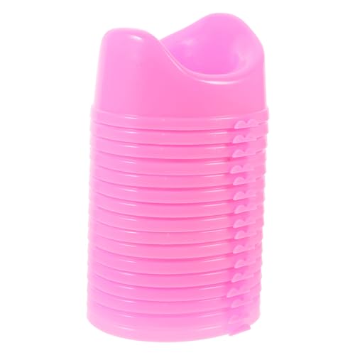 JUMPLAWN 16 Stück Puppentoiletten Dekoration Töpfchen Miniaturtoilette Mini Schmuck Badezimmermöbel Mini Badezimmerzubehör Puppenhausmöbel Toilette Kleine Hausmöbel Rosa von JUMPLAWN