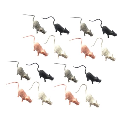 JUMPLAWN 16 Stück Teiliges Plastik Mäuse Modelle Gruselige Halloween Ratten für Streiche Gartendekoration und Innenräume Lifelike Miniatur Mausfiguren in von JUMPLAWN