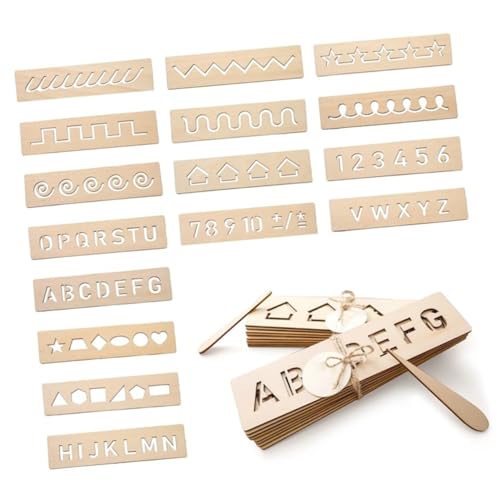 JUMPLAWN 16Stücke Teiliges Holzschreibübungsspielzeug und Erkennungsboard für Kleinkinder Enthält und Geometrische Formen für Kreatives Lernen und Spielspaß JUMPLAWN 16Stücke Teiliges Holzschreibübungsspielzeug und Erkennungsboard für Kleinkinder Enthält und Geometrische Formen für Kreatives Lernen und Spielspaß von JUMPLAWN