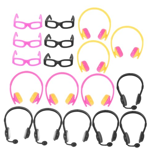 JUMPLAWN 18 Stück Puppenkostümzubehör Zubehör für wiedergeborene Babypuppen Kleid Sonnenbrillen für Puppen Miniatur Puppen-Mini-Headset Puppe Sonnenbrille Mini-Headset-Ornament Plastik JUMPLAWN 18 Stück Puppenkostümzubehör Zubehör für wiedergeborene Babypuppen Kleid Sonnenbrillen für Puppen Miniatur Puppen-Mini-Headset Puppe Sonnenbrille Mini-Headset-Ornament Plastik von JUMPLAWN