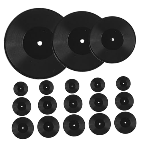 JUMPLAWN 18 Stück Vinyl Modelldekorationen Miniaturen Schallplatten Puppenhaus Musikartikel Requisite Echte Zarte Figur Puppenhaus Dekoration Dekoratives Vinyl CD von JUMPLAWN