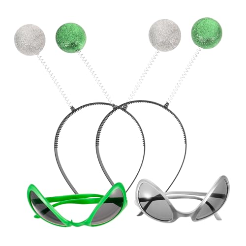 JUMPLAWN 1Satz Alien Stirnband Und Brille Lustige Sonnenbrille Und Haarreif Für Partys Cosplay Und Rollenspiele Für Kreative Und Anlässe JUMPLAWN 1Satz Alien Stirnband Und Brille Lustige Sonnenbrille Und Haarreif Für Partys Cosplay Und Rollenspiele Für Kreative Und Anlässe von JUMPLAWN