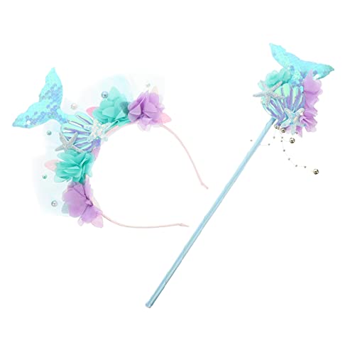 JUMPLAWN 1Satz Dekoratives Haarband Set Mit Glitzer Meerjungfrau Für Kostümparty Cosplay Und Festlichkeiten Meerjungfrau Accessoires Für Kleine von JUMPLAWN