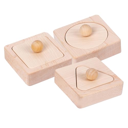 JUMPLAWN Geometrisches Sortierspielzeug Holz für Kleinkinder Lernspielzeug mit Geometrischen Formen Fördert Hand Auge Koordination und Logisches von JUMPLAWN