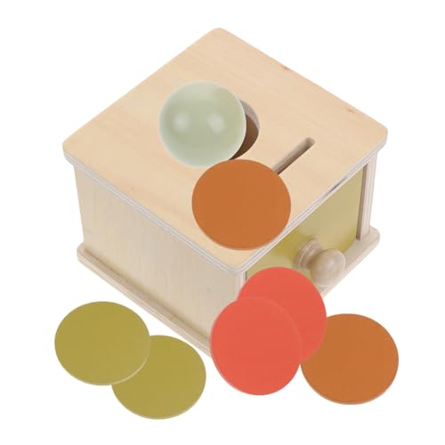 JUMPLAWN 1Satz Holzschublade für Kleinkinder Montessori Münzbox mit Tragbarer Funktion Lernspielzeug für Feinmotorik und Früherziehung von JUMPLAWN