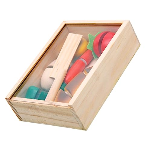 JUMPLAWN 1Satz Holzspielzeug mit Magnetfrüchten Schneideküche für Rollenspielzeug Feinmotorik und Kognitiven Fähigkeiten Sicher und Kinderfreundlich von JUMPLAWN