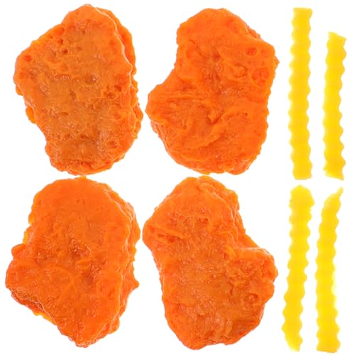 JUMPLAWN 1Satz Künstliche Hühnernuggets Modellset Realistische Hühnernuggets und Frites für Küchen und Restaurantdekoration Fotorequisiten und Lebensmittel Displays von JUMPLAWN