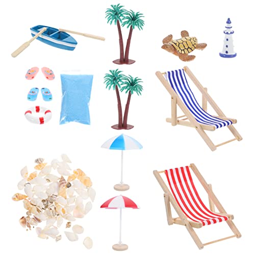 JUMPLAWN 1Satz Mini Beach mit Holzliegestuhl und Teiliges Zubehör für Miniaturhäuser Stranddekoration für Mikroszenen JUMPLAWN 1Satz Mini Beach mit Holzliegestuhl und Teiliges Zubehör für Miniaturhäuser Stranddekoration für Mikroszenen von JUMPLAWN
