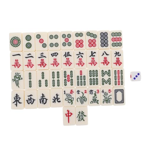 JUMPLAWN 1Satz Mini Mahjong Set Tragbares Reisespiel für Anfänger Leicht und Kompakt für Reisen Familienversammlungen und Freizeitaktivitäten Vielseitige Unterhaltung von JUMPLAWN