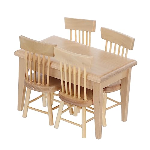JUMPLAWN 1Satz Mini Möbel Set aus Eichenholz Teiliges Modell für Puppenhaus Dekoration Realistische Miniatur Tisch Stuhl für Warme JUMPLAWN 1Satz Mini Möbel Set aus Eichenholz Teiliges Modell für Puppenhaus Dekoration Realistische Miniatur Tisch Stuhl für Warme von JUMPLAWN