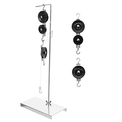 JUMPLAWN 1Satz Pulley Block Mit Halterung Physik Experimente Einzelseilrolle Doppelseilrolle Seile Für Messgerät Gewichte Zufällige von JUMPLAWN